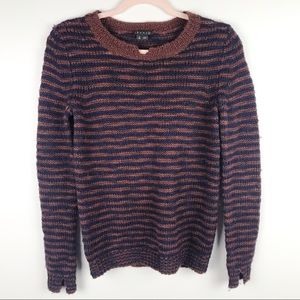 Theory Aegea B Athos Wool Blend Striped Sweater Size Small Navy Rust